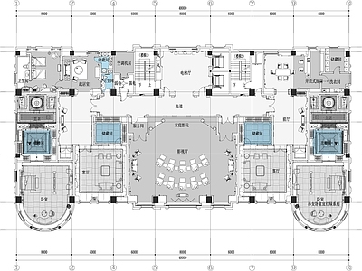 欧式会所 欧式商务会所 私人会所 会所平面图 施工图