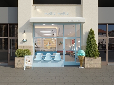 极简奶油甜品面包店 甜品店 面包店