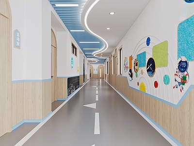 现代幼儿园 幼儿园走廊