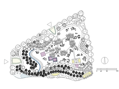 滨水公园 公园绿化 现代公园景观 湿地公园 平面图
