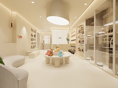 现代奶油宠物店 宠物大厅 宠物寄养 宠物店 宠物用品店 宠物猫狗粮店