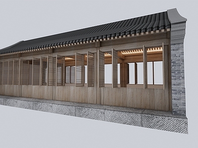 中式古建筑 古建卷棚