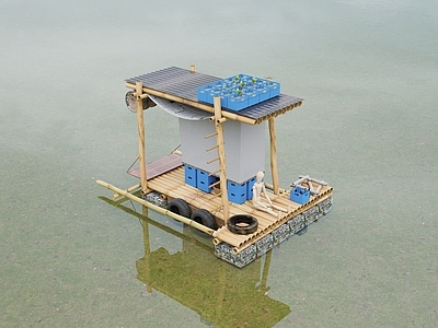 船 竹筏 简陋 流浪 漂泊