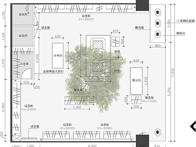 现代服装店 56平服装店 女装店 专卖店 精品店 施工图