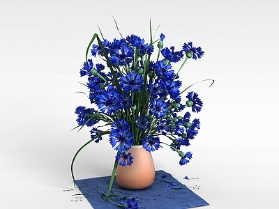 现代佛龛 蓝花盆景