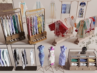 衣服 新中式衣服 汉服 旗袍 刺绣 新中式衣架