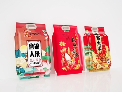 现代摆件组合 大米 米 米袋