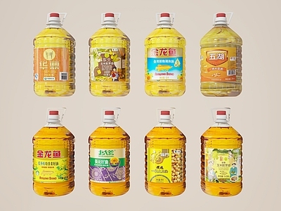 现代其他摆件 油 油瓶 花生油 调和油 金龙鱼油