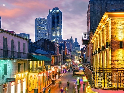 现代街道外景 商业街外景 街道夜景 人行道
