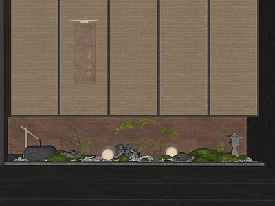 新中式别墅庭院 庭院景观