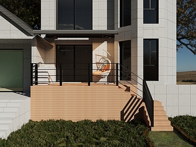 现代法式吊椅 建筑伸缩遮阳篷 吊椅户外吊篮 防腐木户外楼梯 户外金属操作台 庭院地被植物