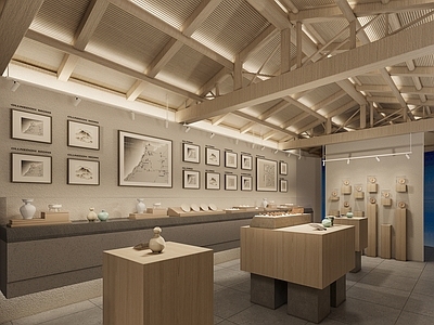 现代博物馆 博物馆 文化博物馆 文创展厅 陶器展厅 乡村展厅