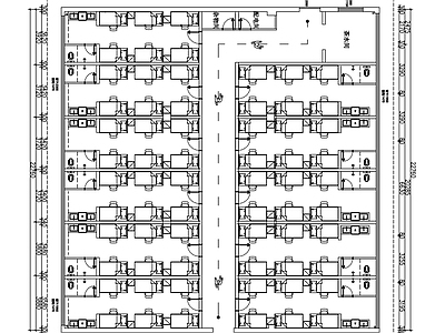 现代宿舍 400平学生宿舍 平面布局设计图 大学生宿舍 施工图