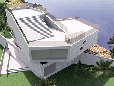 现代极简餐饮建筑 现代极简餐饮建筑 韩国海边咖啡厅 现代极简建筑 海边咖啡厅 艺术造型建筑
