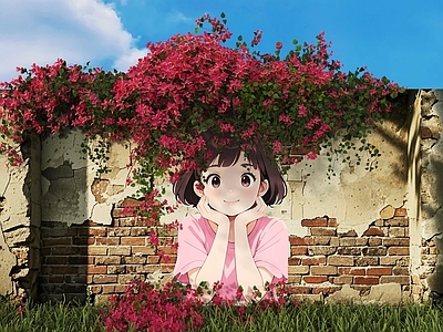 现代文化墙 墙面美陈美女 花卉