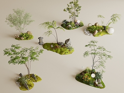现代庭院小品 现代植物景观造景 景观小品 庭院景观 室内景观 景观树植物堆