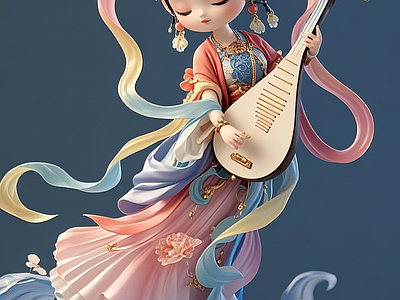 现代新中式雕塑摆件 公仔 艺术雕塑 手办