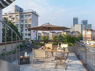 现代阳台 生活阳台 休闲阳台 庭院