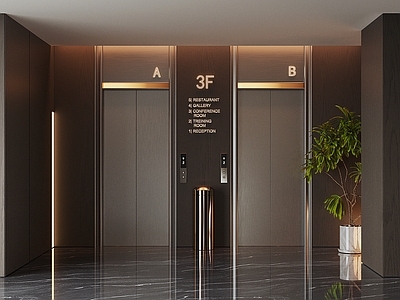 现代电梯间 酒店电梯间 办公电梯间