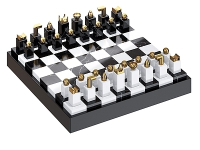 现代极简摆件组合 Object 大理石象棋 国际象棋 象棋 游戏设备