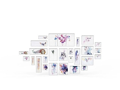 现代客厅创意相框