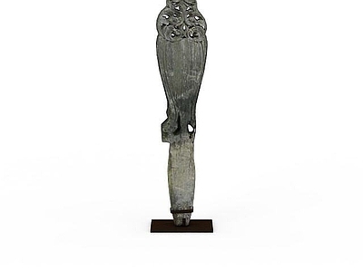 现代古代雕花石头柱子