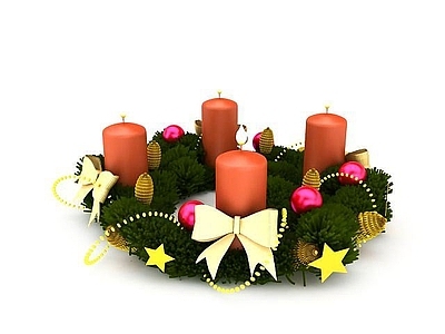 现代圣诞花环蜡烛christmas