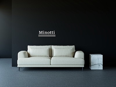 奶油简约双人沙发 奶油风沙发 休闲沙发 直排沙发 双人沙发 minotti沙发