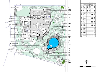 现代庭院 别墅自建房庭院 游泳池 私家庭院 农村庭院 施工图