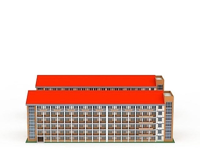 现代其他建筑外观 红顶楼房