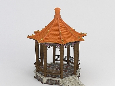 现代其他景观小品 公园凉亭