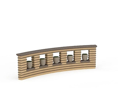 现代其他景观小品 景墙