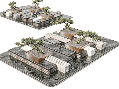 现代新中式其他水景设施 迎客松禅意水景 景观公园水景 小区示范区水景 喷泉水景庭院水景 水池叠水镜面水景