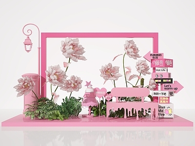 现代橱窗 美陈 橱窗 花艺美陈 网红美陈 花艺装置