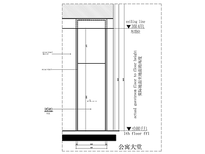 综合门节点 碳钢移门大样图 施工图