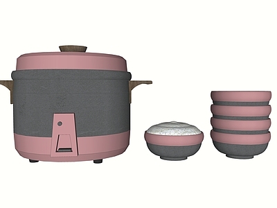 家用电器组合 电饭煲 碗 米饭