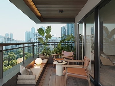 现代阳台 休闲阳台
