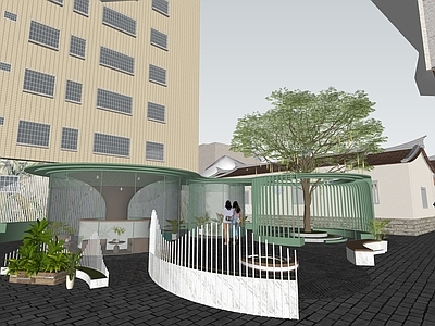 现代其他景观小建筑 文化商业街区 景观构筑物