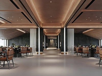 现代新中式中餐厅 现代新中式中餐厅 宴会厅 接待厅