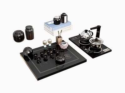茶具 茶具茶壶茶杯 水龙头茶馆摆件