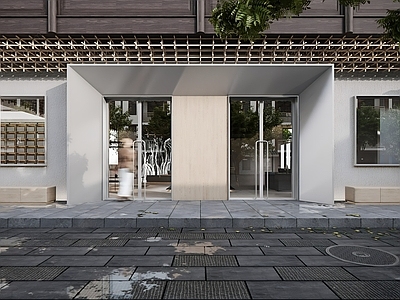 现代图书馆建筑 现代原木图书馆 书店头 外观