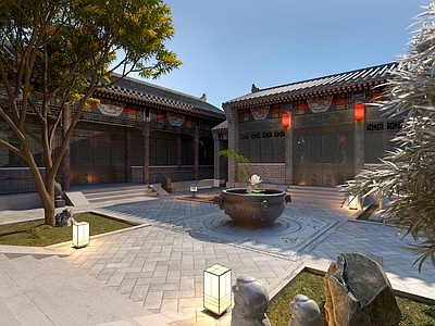 中式中古古建 古建 中式建筑 四合院 民宿 东方美学