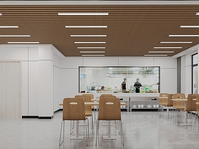 现代其他餐饮空间 餐厅 单位食堂