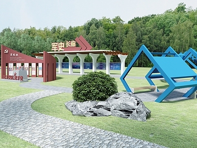 现代景观雕塑 公园广场 党建雕塑 长廊 部队公园 宣传栏