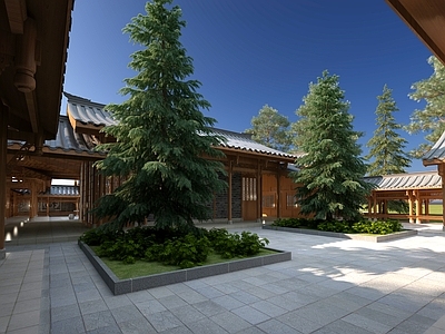 中式中古古建 古建 寺庙 庙宇 中式建筑 祠堂