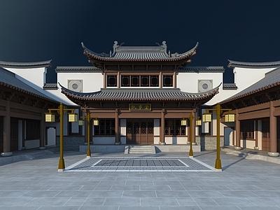 中式中古古建 古建 庙宇 寺庙 中式建筑 祠堂