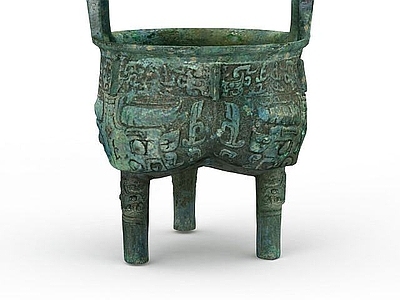 现代古代铜鼎