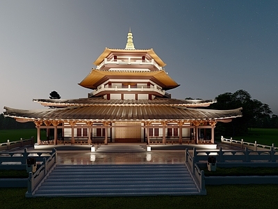 中式古建筑 塔楼