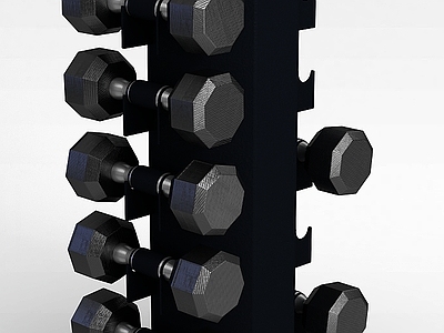现代哑铃和哑铃架