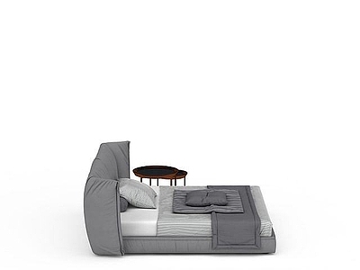 现代灰色双人床